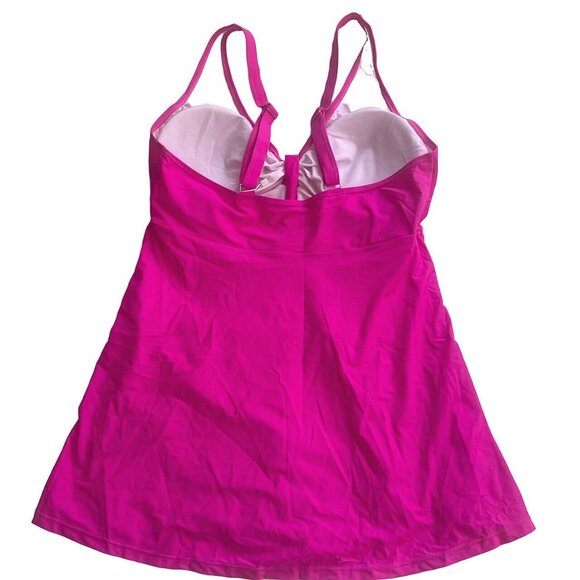 Plus Size One Piece Swimsuit Knotted Front Bow Tie Wireless Padded Swimdress 3XL - Picture 3 of 6